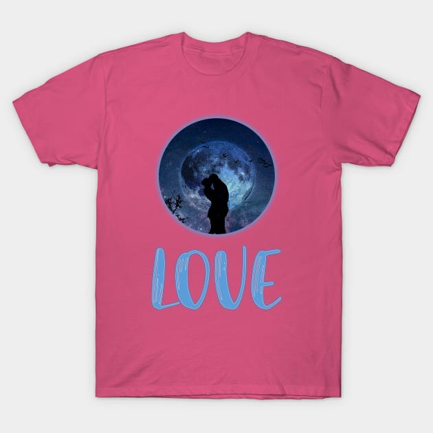 Love Moon by Basement Mastermind T-Shirt by BasementMaster